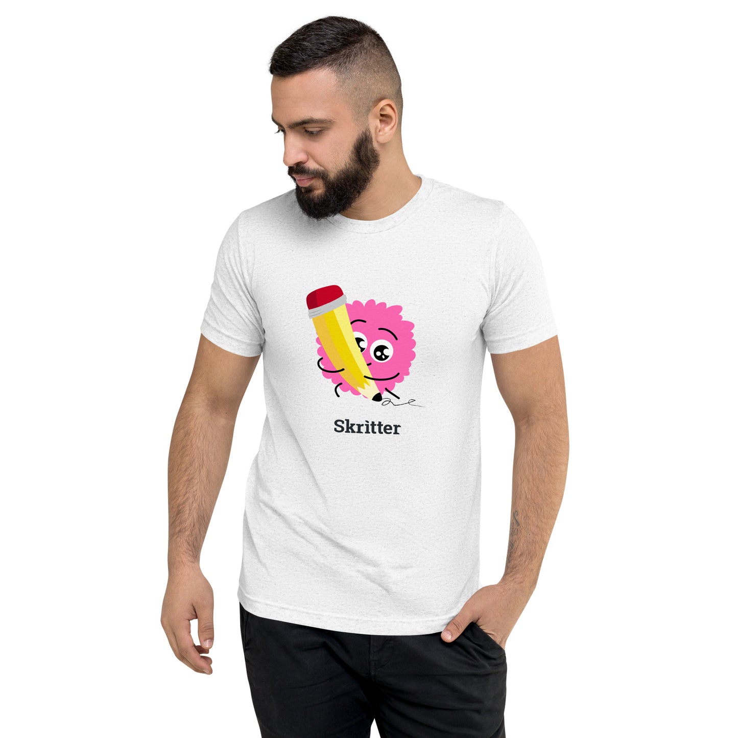Short sleeve uni-sex writing critter t-shirt