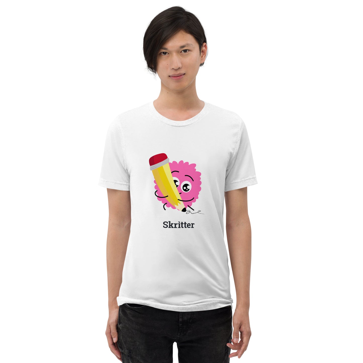 Short sleeve uni-sex writing critter t-shirt